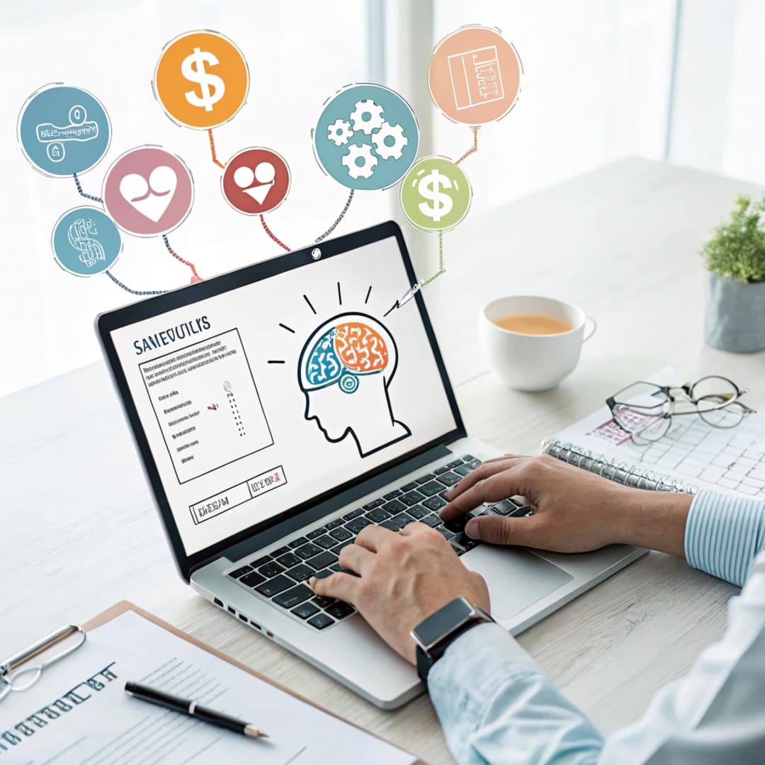 Best EHR for Mental Health Private Practice a professional flat illustration showing a person 1