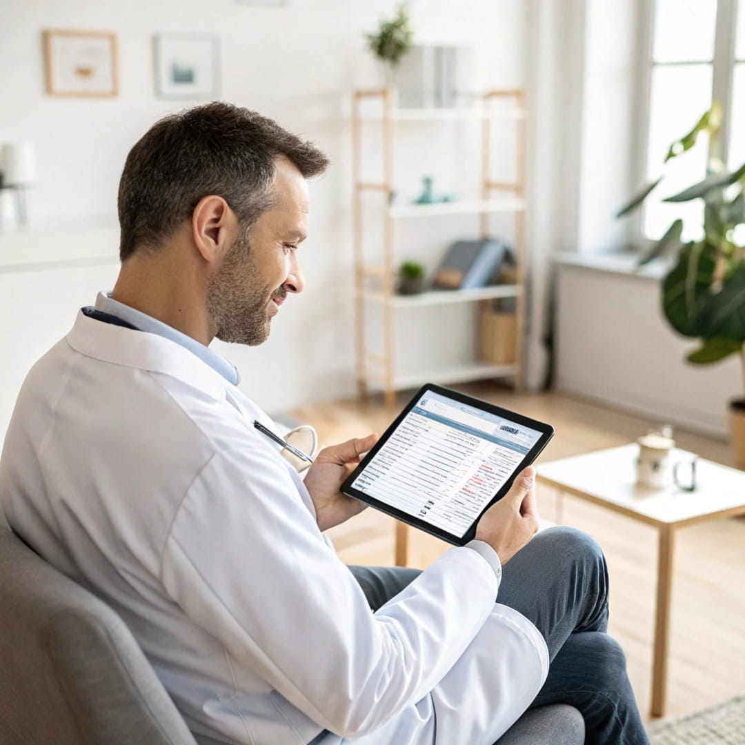 Best EHR Software for Mental Health a realistic image of male a therapist using ehr so1